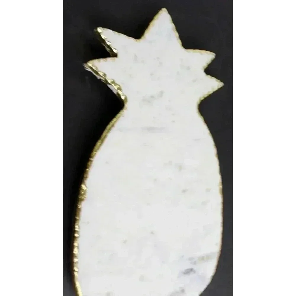 New White Marble W/ Gold Entertaining Hors D’oeuvres Serving Cheese Board Tray